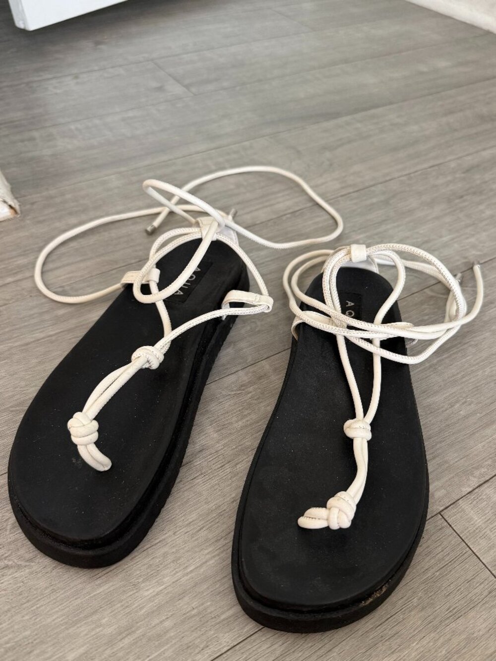 Aqua Strappy Sandals (size 8)